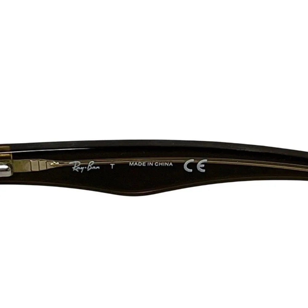 Ray-Ban RB 5206 5373 Eyeglasses Dark Brown Beige Rectangular Frames with Case